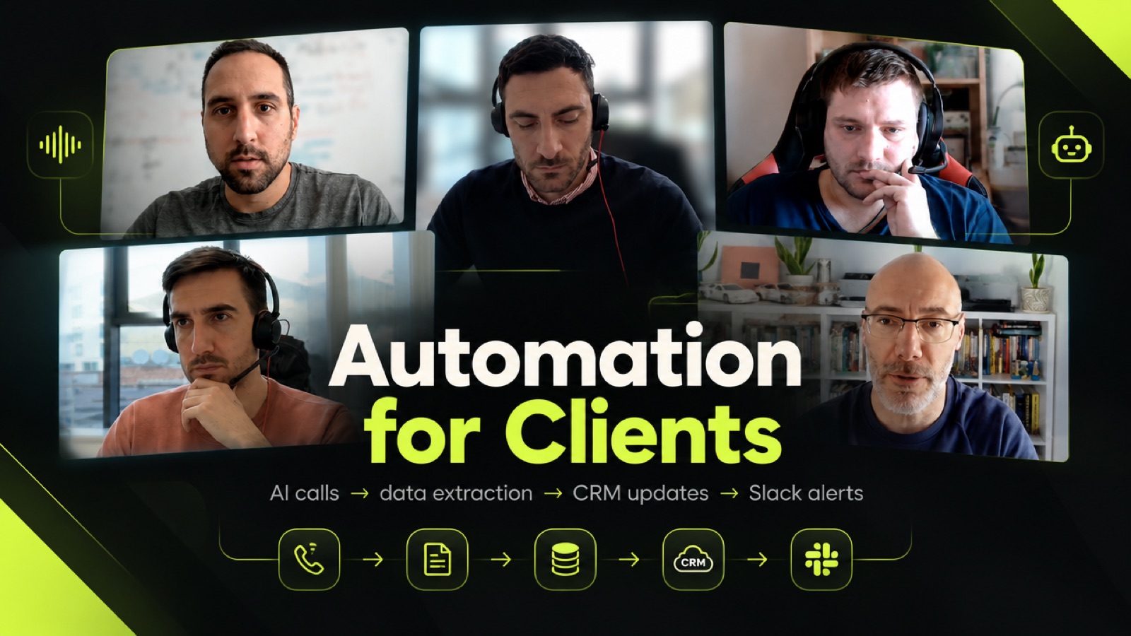 Automatizacija klijentskih poziva, podataka, CRM-a i Slack obaveštenja